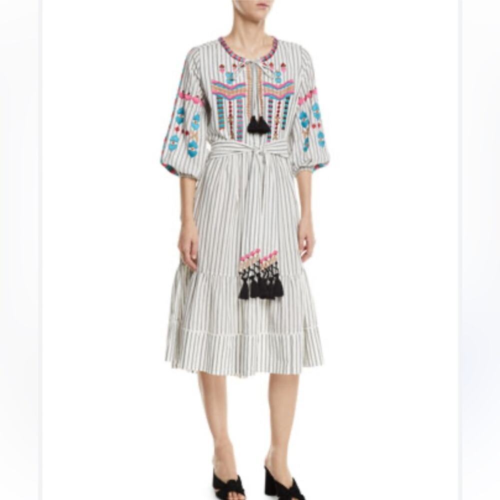 Figue Noor Embroidered Midi Dress XS